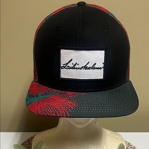 Men’s Loli'iokalani Black and Red Floral Cap